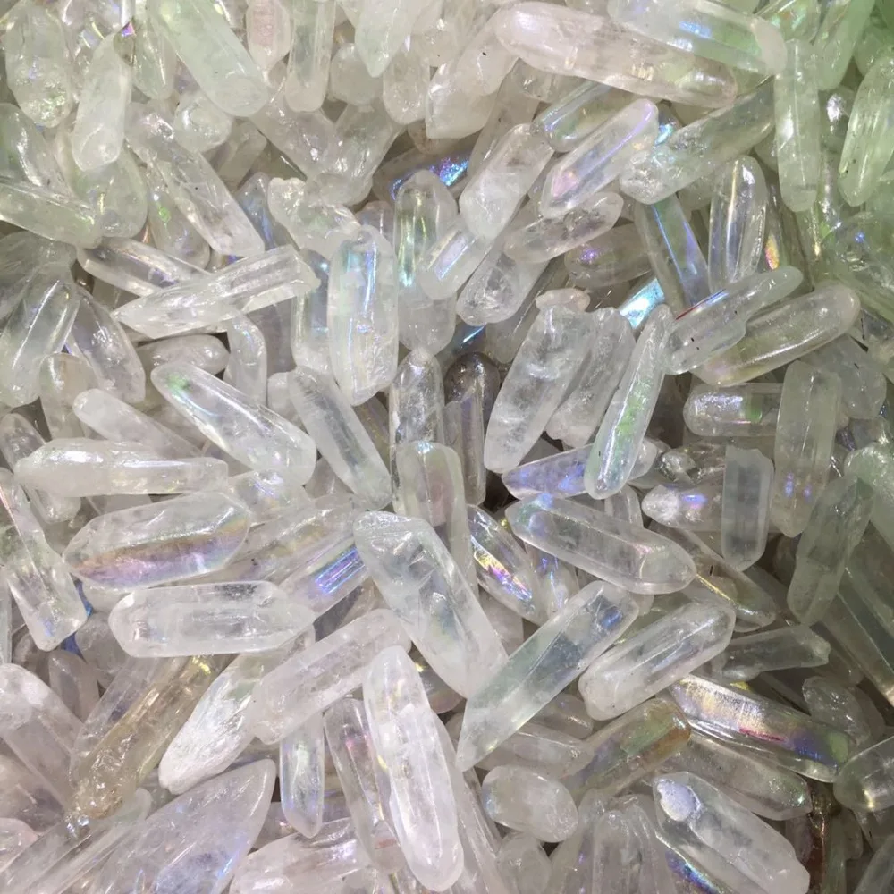 5 шт. Прямая поставка натуральный белый титановый кварцевый кристалл aura камень