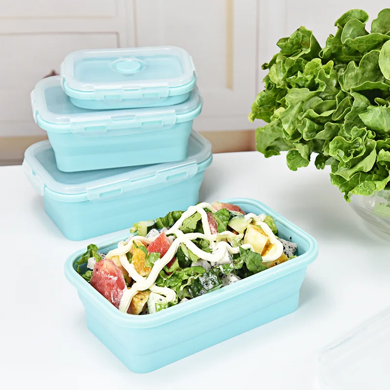 Cokytoop складной силикона Коробки для обедов Портативный Кемпинг Microwavable Bento Еда