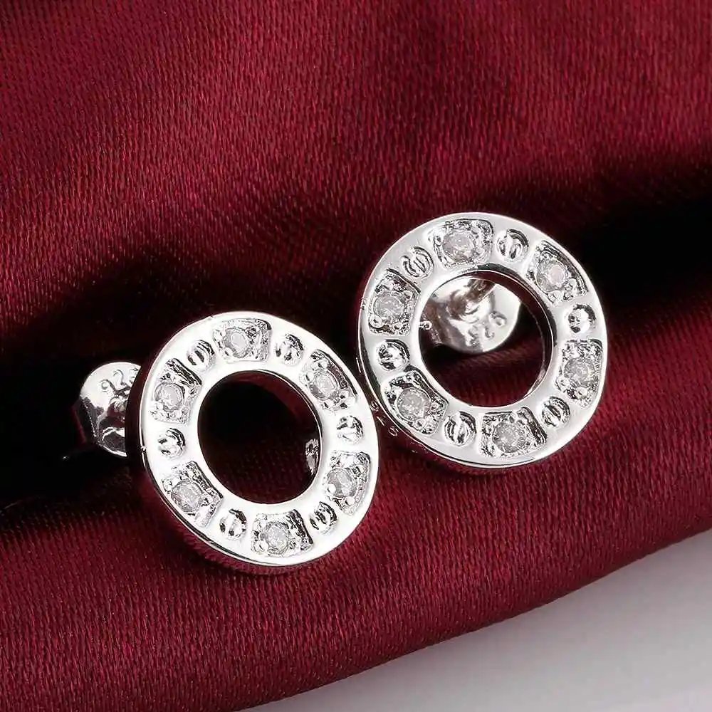 Hot sale! 925 silver earring circle watching stud pendientes to.us bear jewellery SMTE564 | Украшения и аксессуары