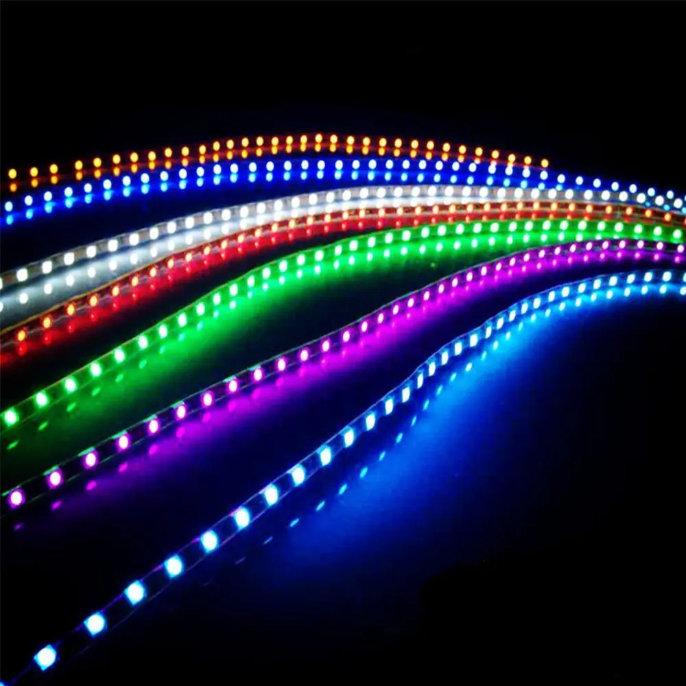 YSY 100pcs/lot 45CM 1210 SMD 45 LED 12V DRL Universal Car Flexible Eyebrow Strip Light Lamp Bar |