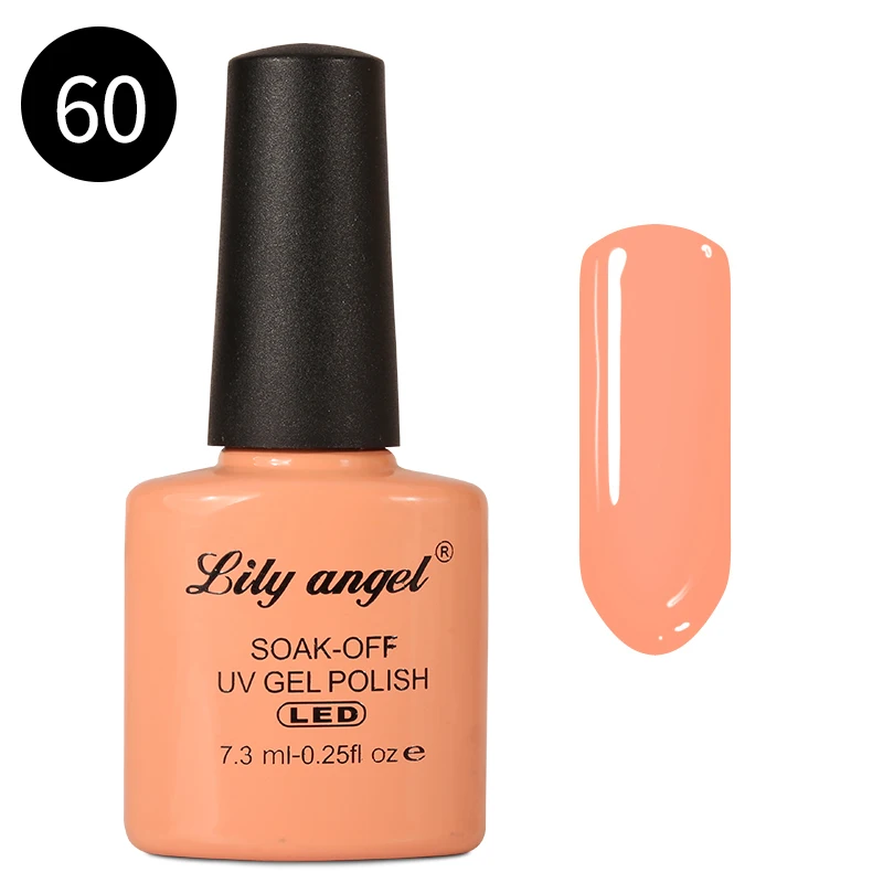 60 LILY ANGEL Гель-лак Светодиодный УФ-гель для ногтей лак для нейл-арта Дизайн Маникюр 110 цвет 7,3 мл впитывающаяся эмаль 39-76 - Цвет: 60
