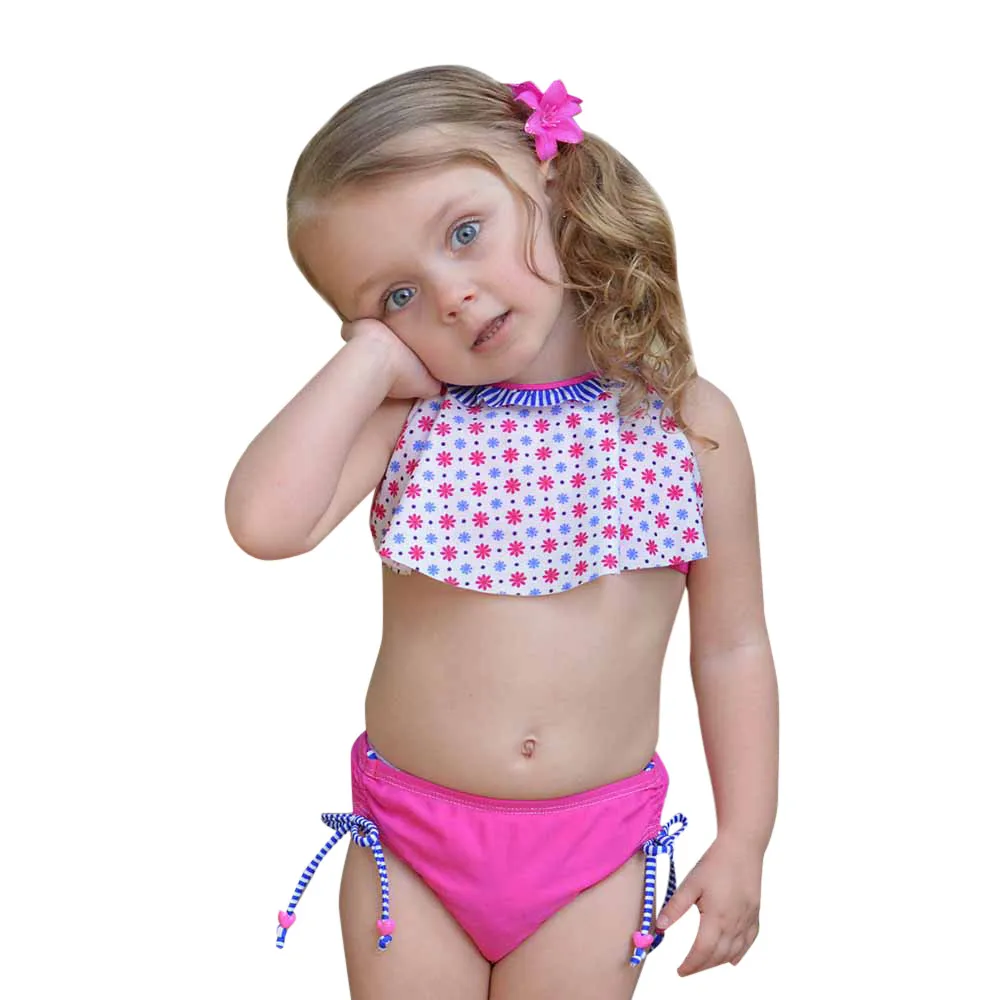 Girls Clothes Kid Baby Child Toddler Floral Printed Swimwear Bathing Bikini Briefs Set Outfits Swimsuit | Детская одежда и обувь