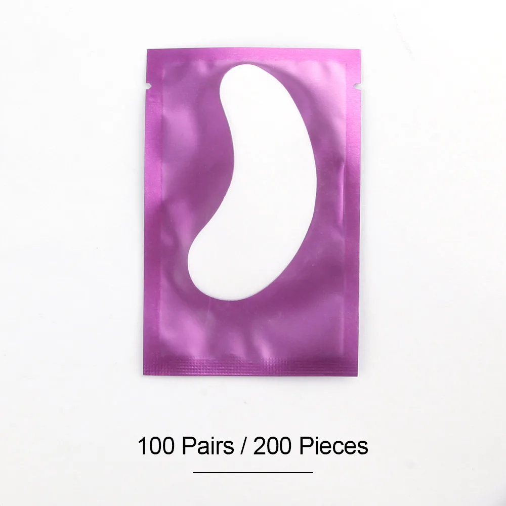 100 Pairs Purple 100 пар/лот патчи для наращивания ресниц под гидрогелевые подушечки для глаз бумажные патчи безворсовые наклейки для накладки глаз инструменты для макияжа - Цвет: 100 Pairs Purple