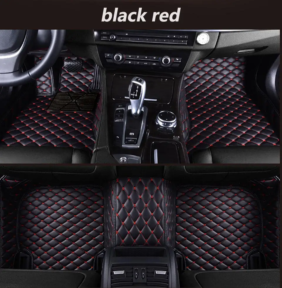 Для LHD Toyota RAV4 IV XA40 2013 автомобильные коврики RAV-4 автомобильные чехлы стильные кожаные аксессуары на заказ - Название цвета: black red