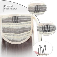 neitsi straight long clip in hair tail false hair ponytail hairpiece with hairpins synthetic hair f8 613