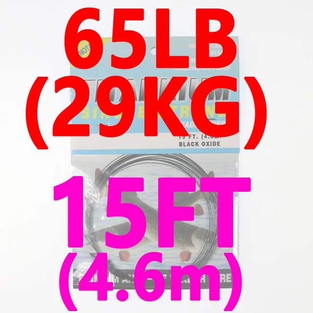 65LB 15FT Wifreo 15 футов/4,6 м, титановая линия для ловли щуки в соленой воде, поводки для ловли/Трассировка, завязывание мушек, хвост - Цвет: 65LB 15FT