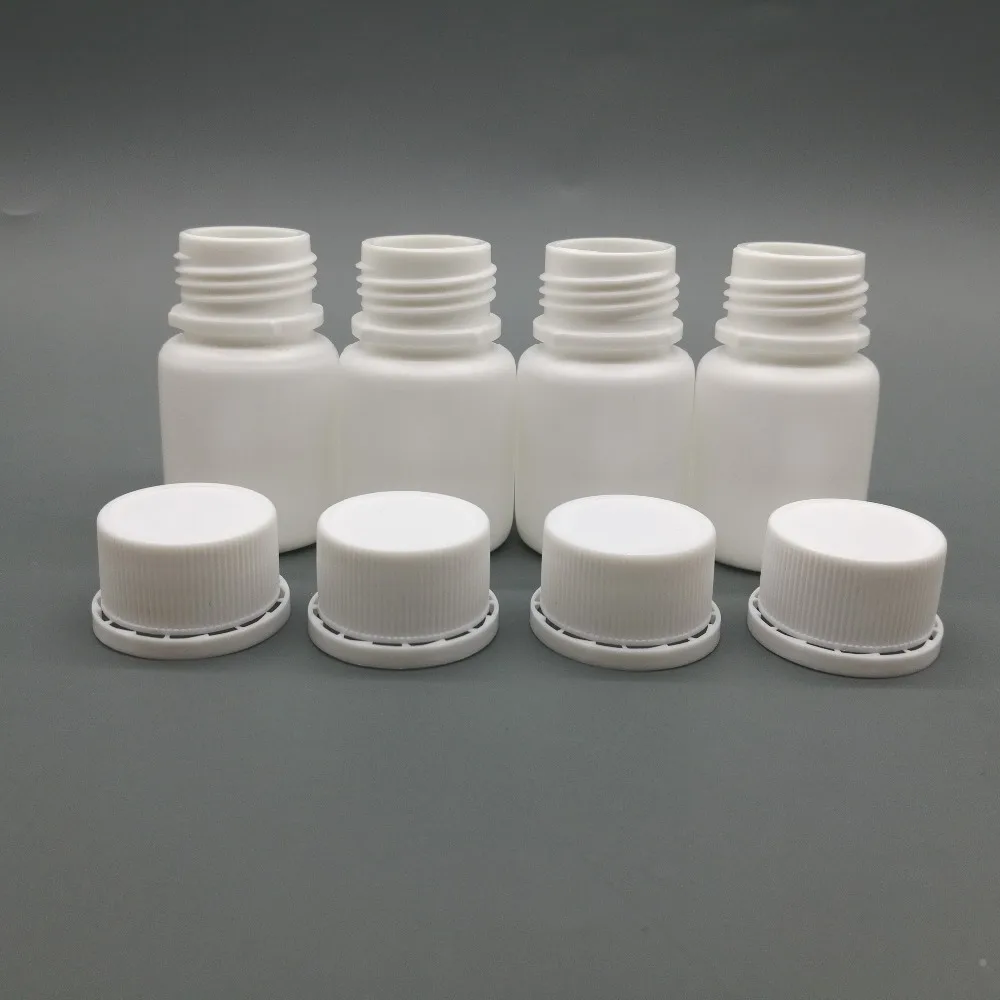 

50pcs/lot 20ml 20cc HDPE White medical bottle plastic, empty vitamin pill bottle with Tamper Proof Cap