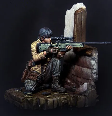 1/24 масштаб AWP снайперская винтовка женщина Смола Модель комплект фигурка
