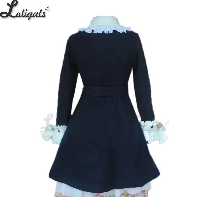 Винтажное женское длинное зимнее пальто двубортное шерстяное для девочек