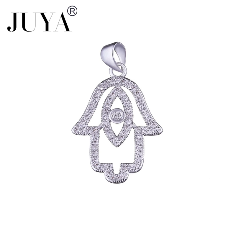 5pcs Fatima Hand Copper Zircon Khamsah Evil Eye Hamsa Charms Pendants for Jewelry Making DIY Bracelet Necklace Findings | Украшения и