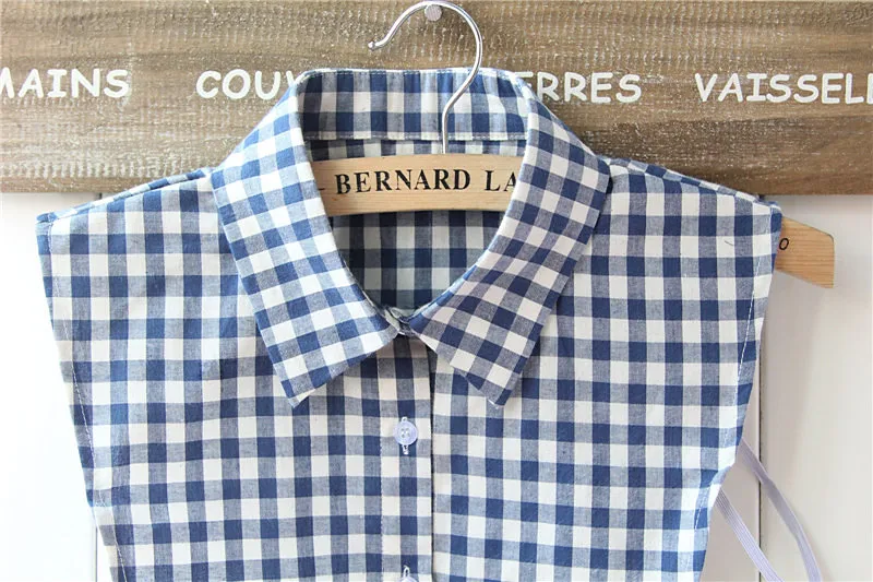 Женская блузка с маленьким отворотом складной топ синего и белого цветов ложным