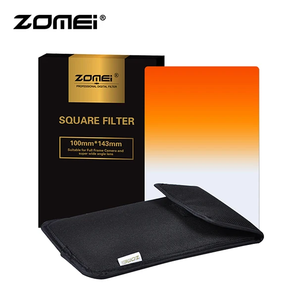 Graduated Orange Zomei 150*100 мм квадратный Градуированный цветной фильтр нейтральной плотности полноцветный серый ND2 ND4 ND8 фильтр для Cokin Z-Pro - Цвет: Graduated Orange