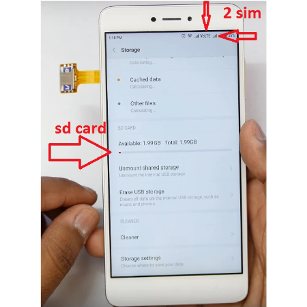 Гибридный двойной адаптер Micro SD для двух SIM карт Android расширитель 2 Nano Xiaomi Redmi