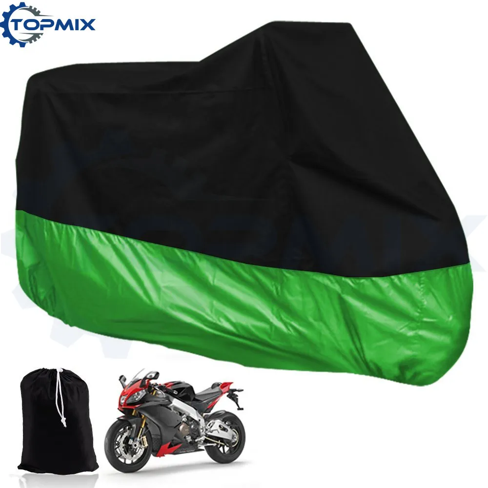 Чехол для мопеда и мотоцикла XL/XXL/XXXL черный + зеленый водонепроницаемый защита от