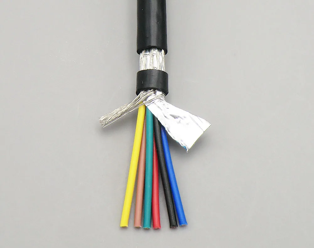 Экранированный кабель в оболочке 6, 8 ядер 0.2mm м² с чистой бескислородной медной Гибкий двойной щит сигнала управления провода RVVP