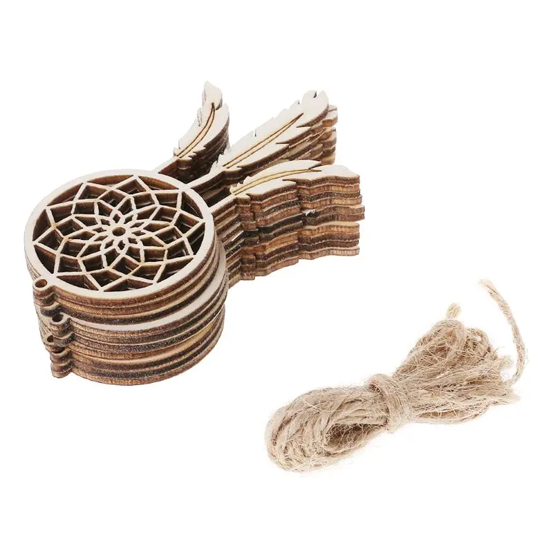 10 шт. лазерная резка дерево Ловец снов украшение деревянная форма ремесло