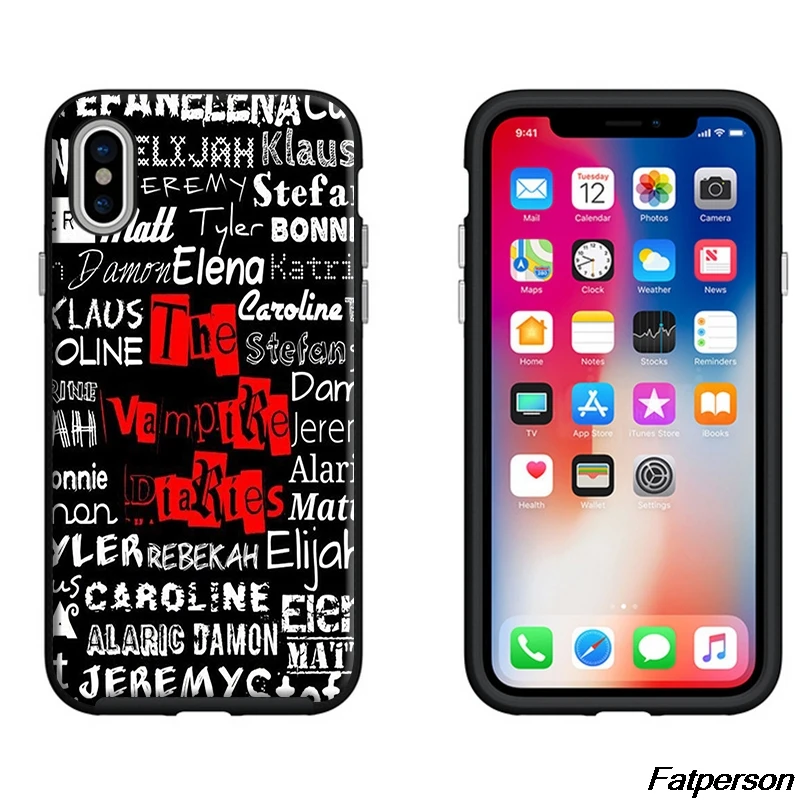 Черный мягкий силиконовый чехол из ТПУ с дневниками вампира для Apple iPhone X 8 8plus 7 7plus