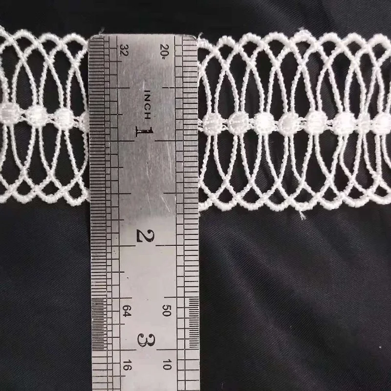 3 ярда 40 мм молочный шелк цветок отверстия вышитая сетка ткань лента ручная