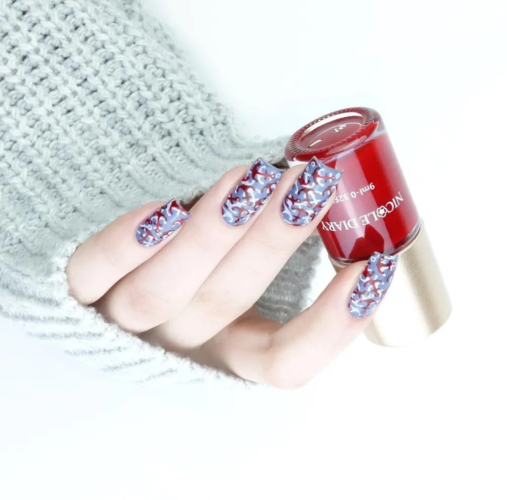 NICOLE DIARY 9ml Nail Stamping Polish Colorful varnish Art Plate Printing Varnish Decoration | Красота и здоровье