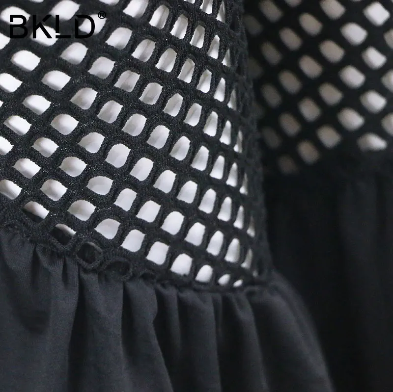 BKLD пикантный ажурный комплект из двух предметов с оборками летний черный