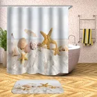 Водонепроницаемая занавеска для душа, Пляжная занавеска, занавеска для ванной, для ванны, очень большая, широкая, с крючками 12 шт.