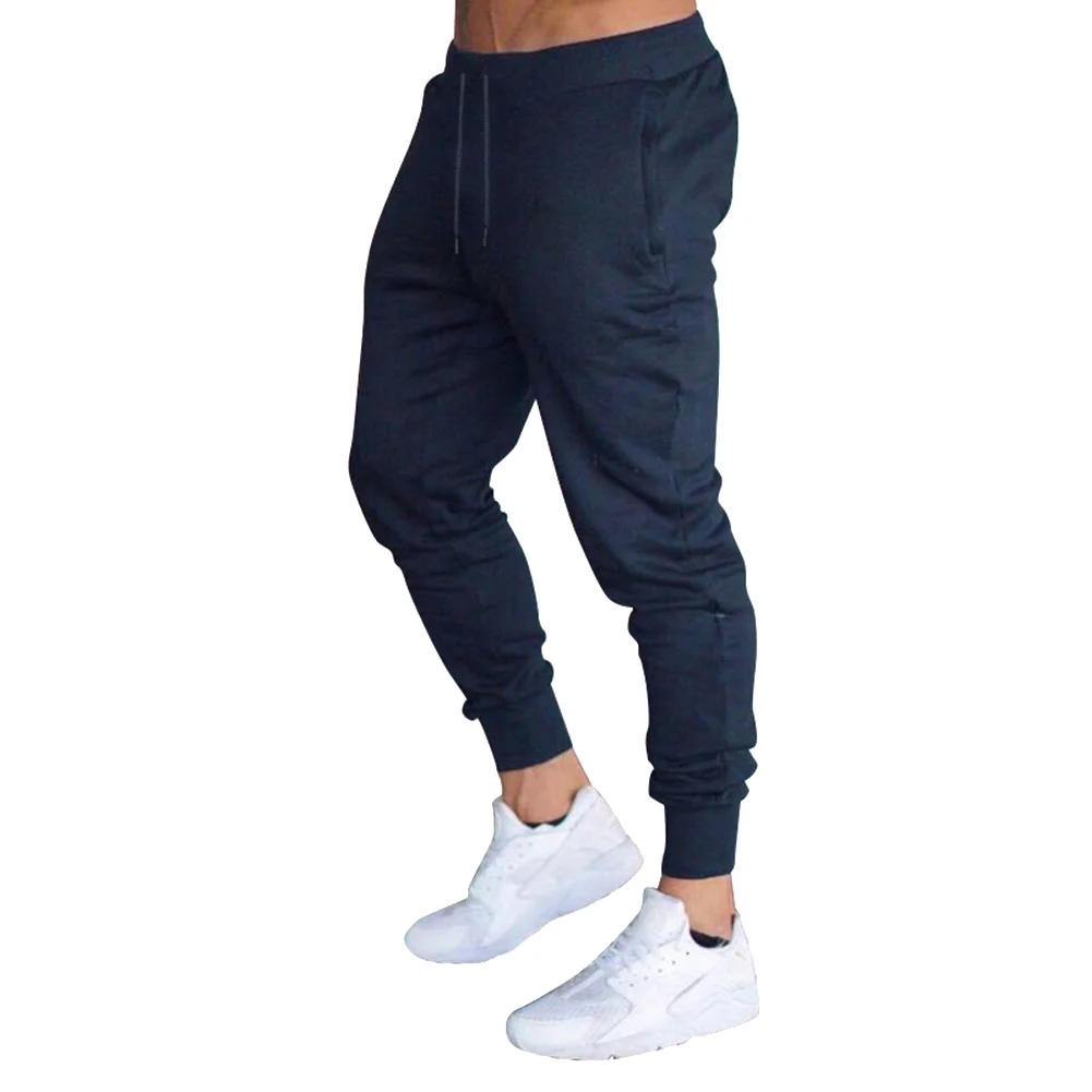 New Hot Men Slim Fit Solid Color Pants Trousers Drawstring Casual for Jogging Sport YAA99 | Мужская одежда