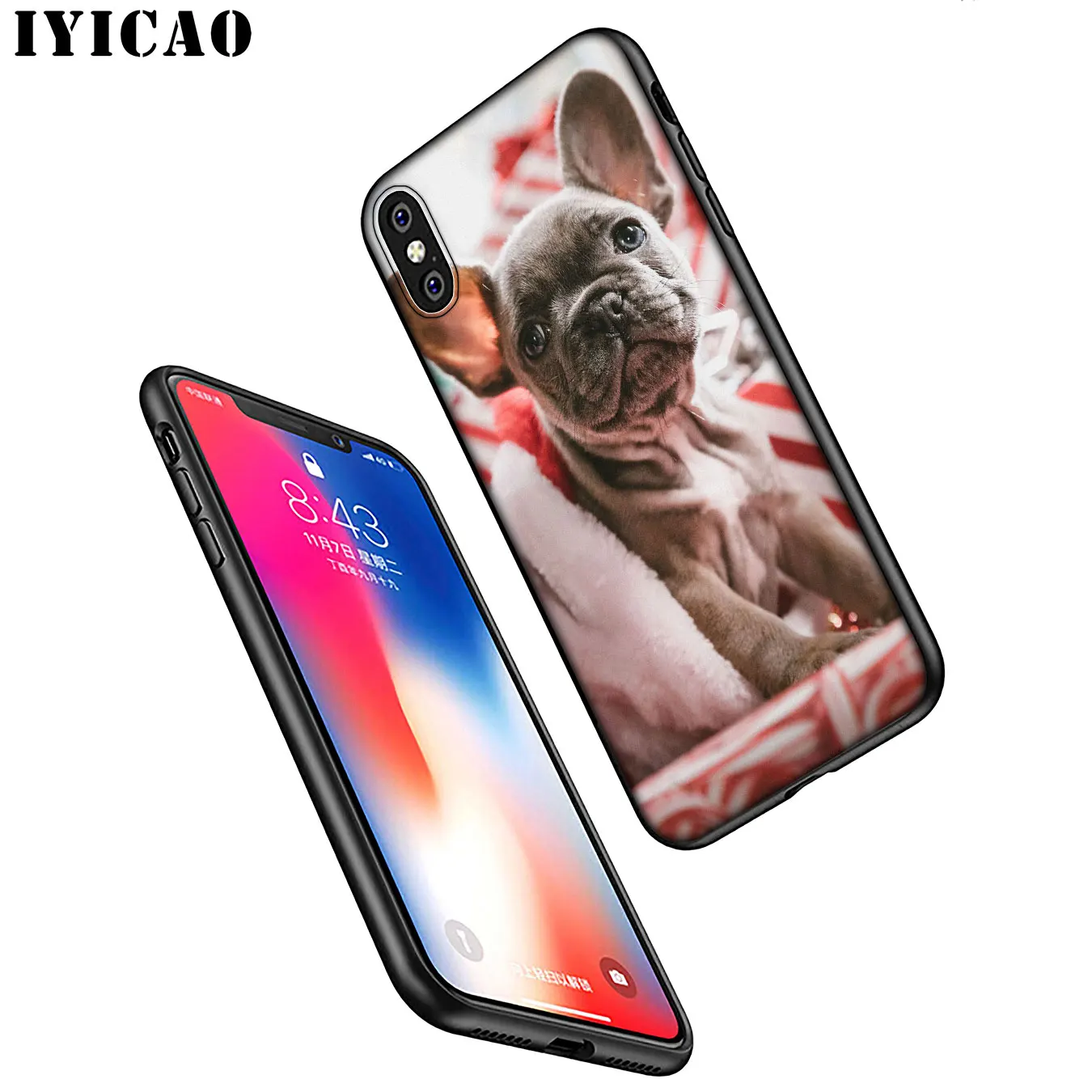 IYICAO Мягкий силиконовый чехол для iPhone XR X XS 11 Pro Max 6 6S 7 8 Plus 5 5S SE TPU черный |