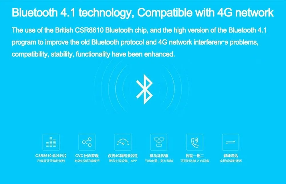 Оригинальные bluetooth-наушники Xiao mi Youth Edition, гарнитура Bluetooth 4,1, Xiaomi mi, Bluetooth наушники со встроенным mi c, Handfree