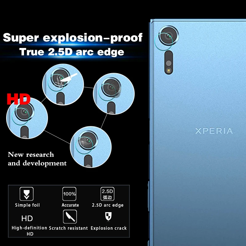 Горячая задняя камера Объектив Закаленное стекло пленка для Sony Xperia XA1 двойная