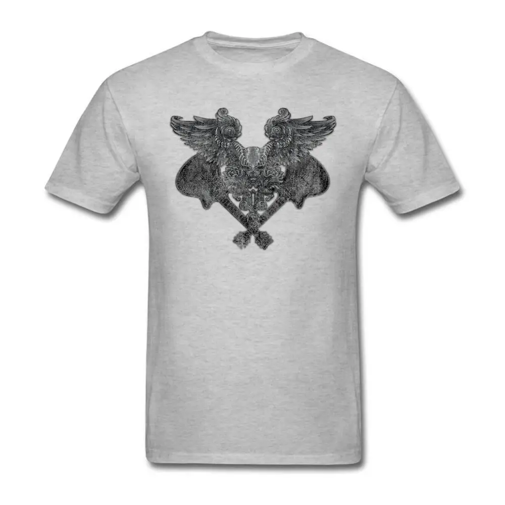 Мужская Хорошие Рубашки Череп Гитара Крыла Мужчины Круглым Воротом Шорты