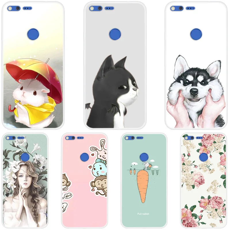 Модный милый чехол для телефона с мультяшными животными Google Pixel XL окрашенный