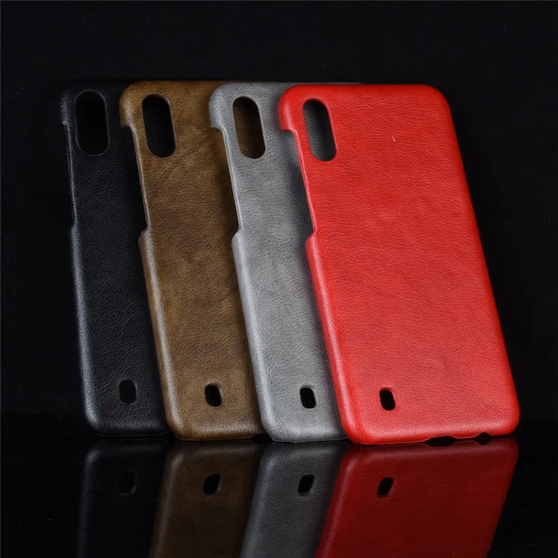 

For Samsung M10 Case Retro PU Leather Litchi pattern Skin Hard Cover For Samsung Galaxy M10 M 10 GalaxyM10 SM-M105F M105F M105