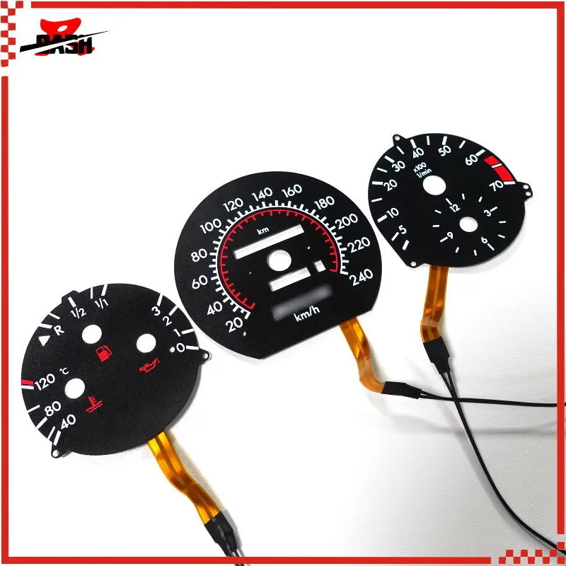 DASH 240 км для Mercedes W124 W126 W201 190E 1985 1995 EL светящийся манометр черная панель белое