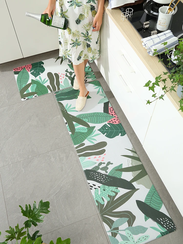 Скандинавский минималистичный кухонный коврик из ПВХ кожи для ванной