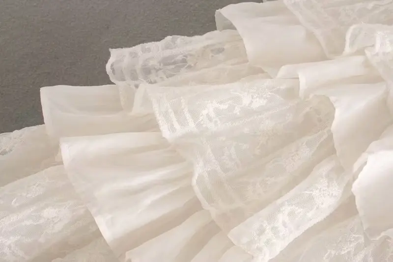 Новые модные женские каскадные оборки вышивка Белое платье на бретельках