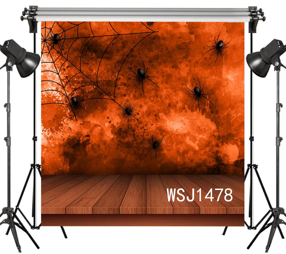 LB полиэстер и винил Хэллоуин настенный покрытый Красной кровью Паук Паутина фоны