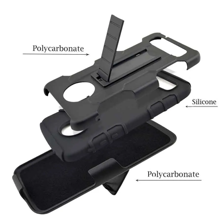 Outdoor 3 in 1 Armor Case for Motorola Moto Z Play XT6135 Stand Cover Heavy Duty Hybrid Hard Rugged Coque ZPlay 5.5" |