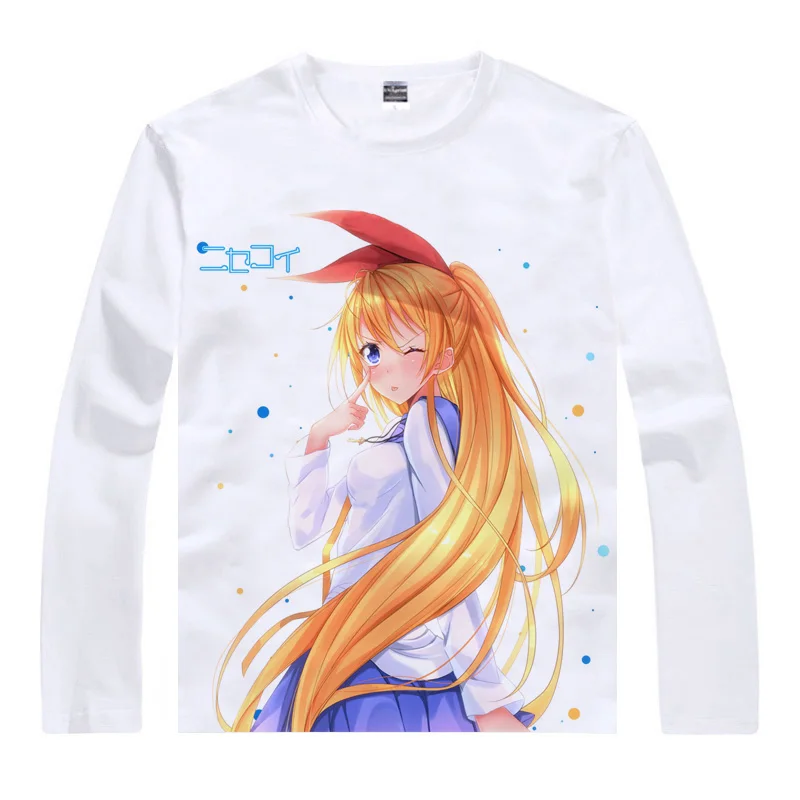 Coolprint Футболка с изображением в стиле аниме Nisekoi ложным подолом футболки