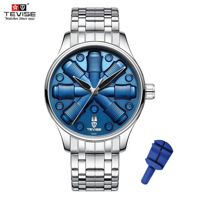 Tevise Relogio Automatico Masculino Мужские Бизнес часы Автоматические Мужские механические часы водонепроницаемые креативные часы - Цвет: 863C