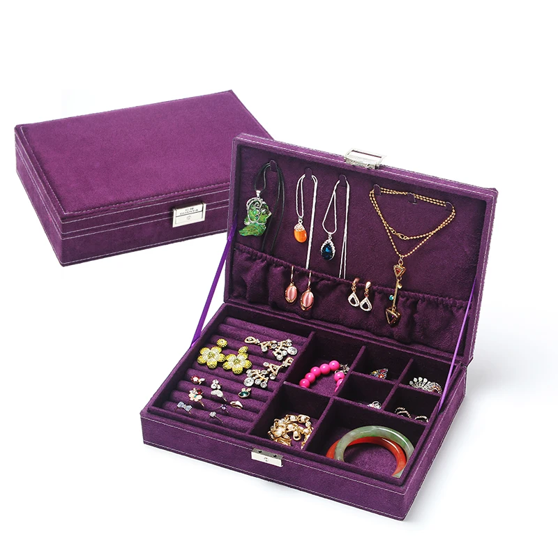 

R High Quality Jewelry Organizers juwelendoos Earrings Rings Display Stand Casket Jewelry Box Case Jewelery Storage sperkovnice