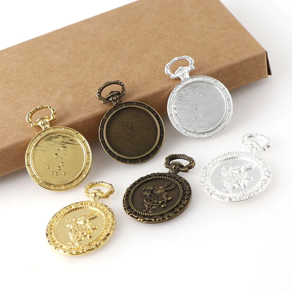 5 шт. карманные часы ретро башня выпуклая основа установка пустая тисненая