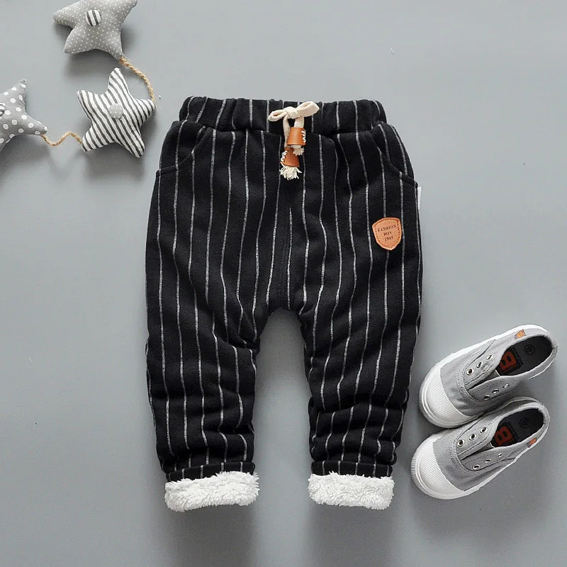 winter warm pants boysThe stripes children 's cotton trousers in thickening children' s |
