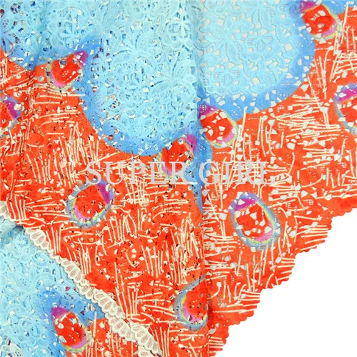 2017 высокого качества африканская тюль кружевной ткани Оптом блестки Французский