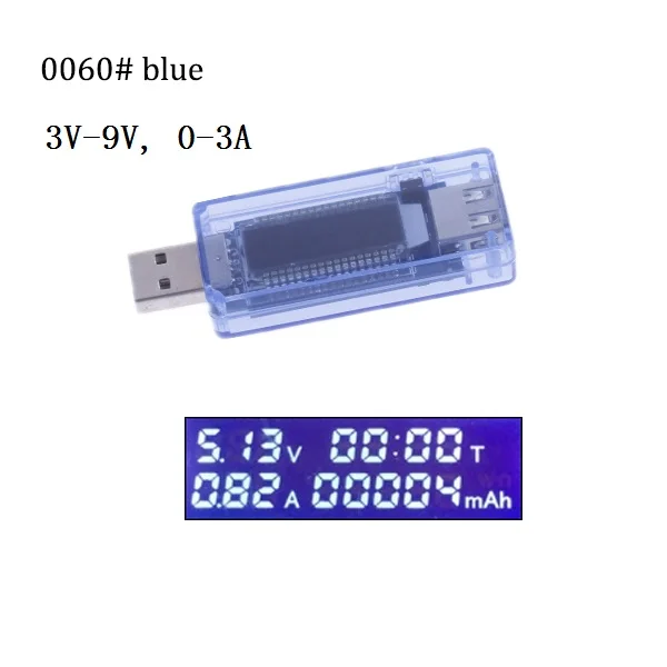 0060 Vastar USB DC батарея тестер Цифровой вольтметр Amperimetro напряжение измеритель тока Амперметр детектор power Bank зарядное устройство индикатор - Цвет: 0060