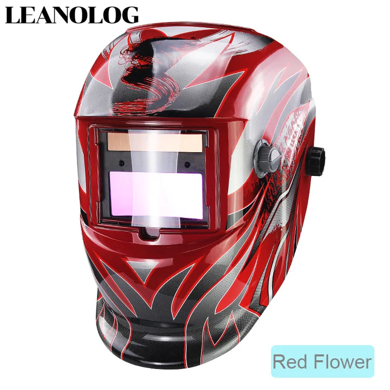 Red Flower Светодиодный светильник Солнечная Авто Затемнение Электрический Wlding маска/шлем/сварщик крышка/сварочные линзы/глаза маска для сварочного аппарата - Цвет: Red Flower