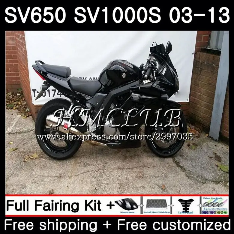 Глянцевый черный корпус для SUZUKI SV1000S SV650S 2008 2009 2010 2011 2013 44hc 10 SV 650 1000 S 650S 08 09 11