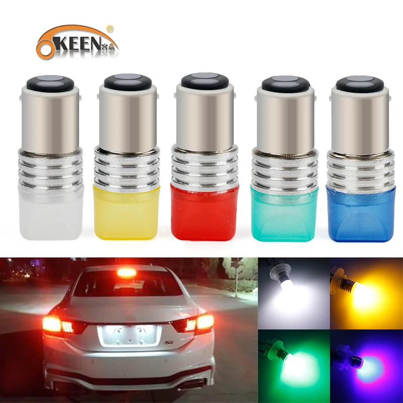 OKEEN 2 шт. вспышка PY21W Светодиодная лампа 1156 BAU15S COB Led силиконовая Поворотная