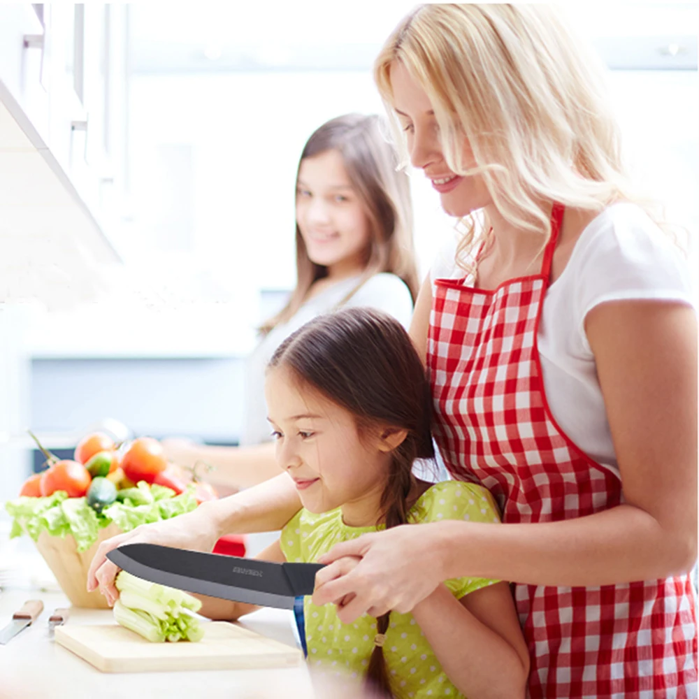 Набор керамических ножей с черным циркониевым лезвием 3 &quotдля очистки овощей 4&quot