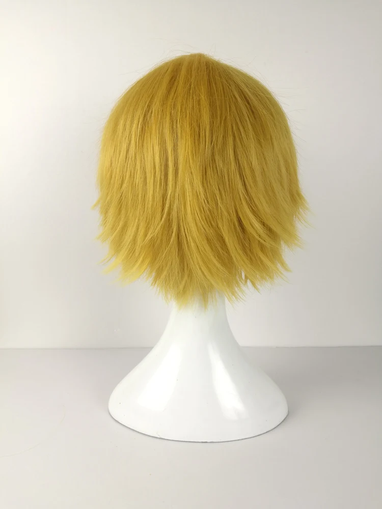 New Arrival Anime YURI!!! on ICE Minami Kenjiro Blonde Cosplay Wig Short Red Highlight Heat Resistent |