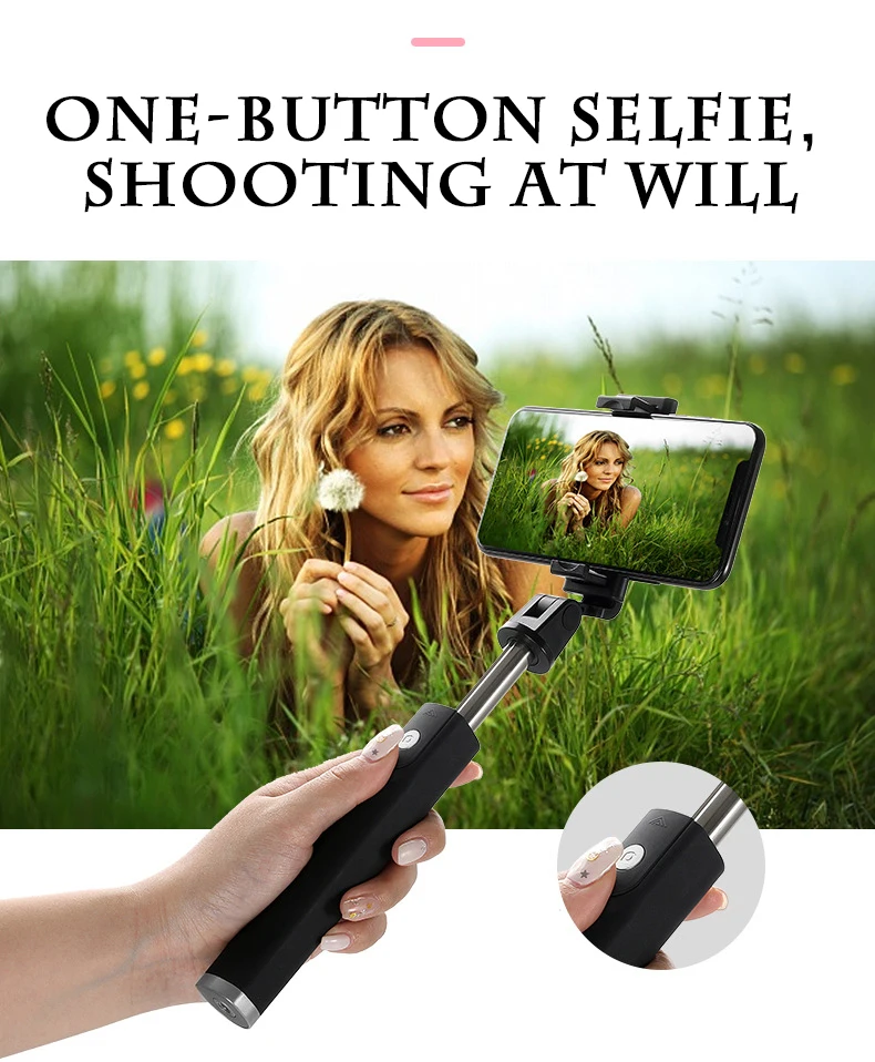 selfie stick Live self-timer artifact with rear view mirror in-one folding horizontal and vertical shot Bluetooth mobile phone |